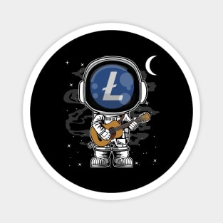 Astronaut Guitar Litecoin LTC Coin To The Moon Crypto Token Cryptocurrency Blockchain Wallet Birthday Gift For Men Women Kids Magnet